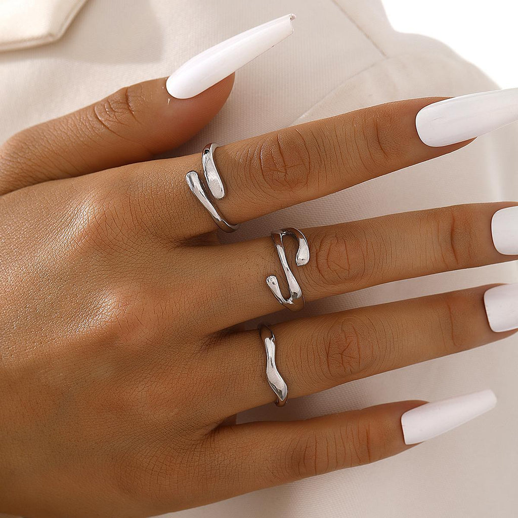 Damen Ring-Set mit kreativem, fließendem Design Shop Nory