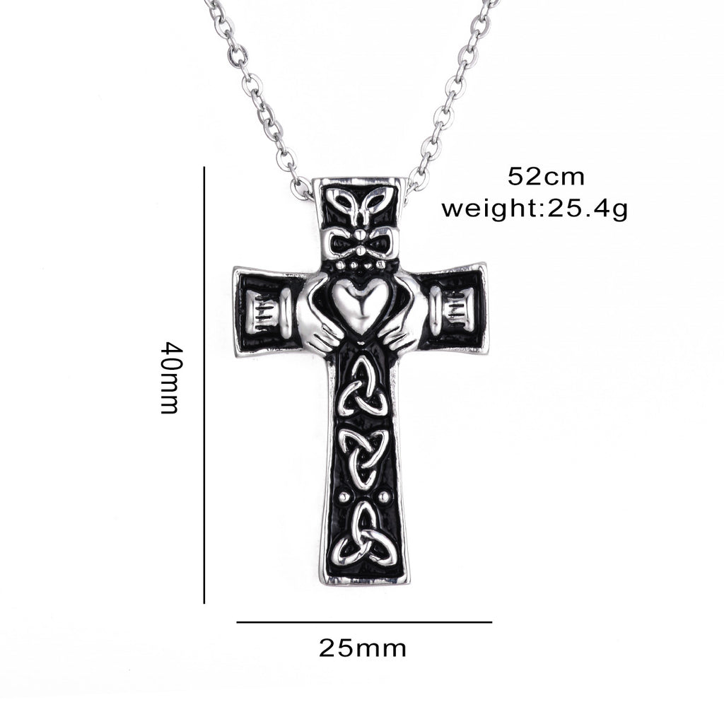 Damen Kreuzanhänger mit detailliertem keltischen Design und robustem Edelstahl Shop Nory