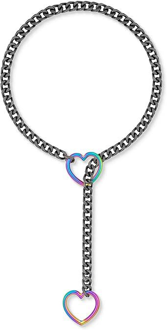 Damen auffällige Kette mit Herzanhängern und charakteristischem Design Shop Nory