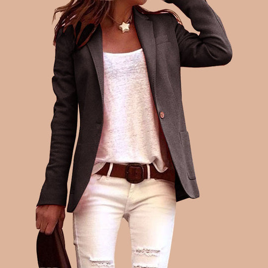 Damen Taillierter Ein-Knopf-Blazer mit aufgesetzten Taschen Shop Nory