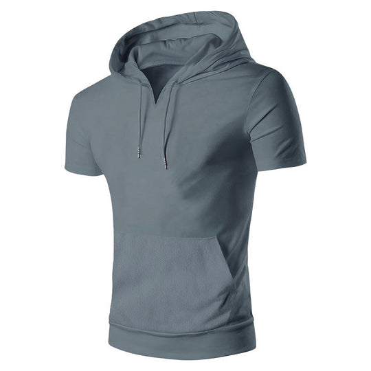 Herren lässiges Kapuzenshirt mit V-Ausschnitt und praktischer Bauchtasche