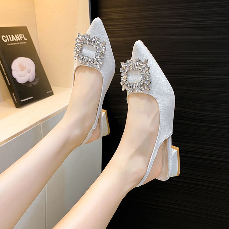Damen Slingback-Pumps mit funkelndem Strassakzent