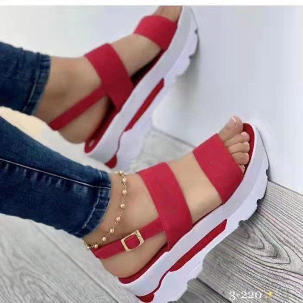 Damen Wedge-Sandalen mit komfortablem Fußbett und verstellbarem Riemendesign Shopnory
