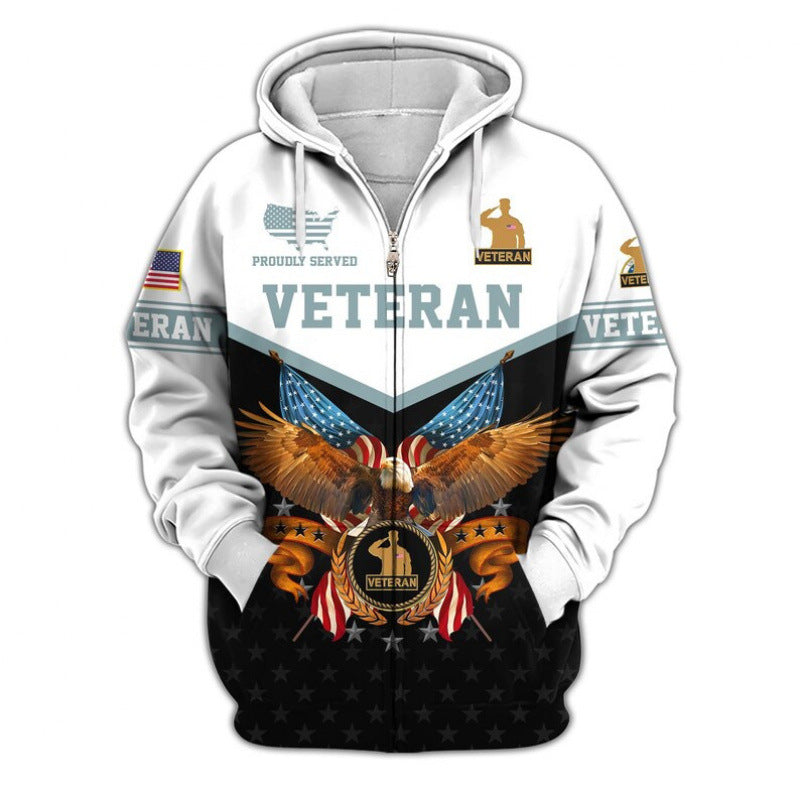Herren Kapuzensweater mit amerikanischem Veteranenmotiv Shop Nory
