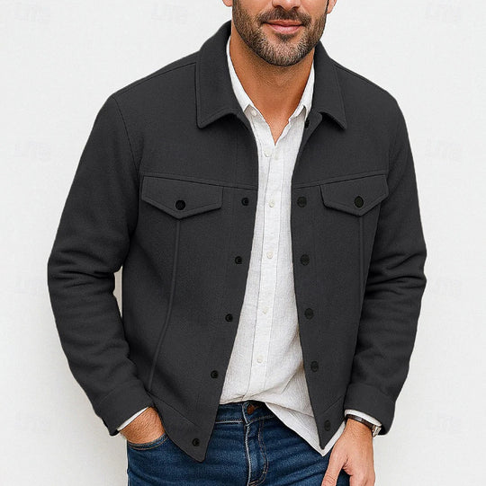 Herren nan robuste Overshirt-Jacke aus Wollmix mit aufgesetzten Brusttaschen Shop Nory