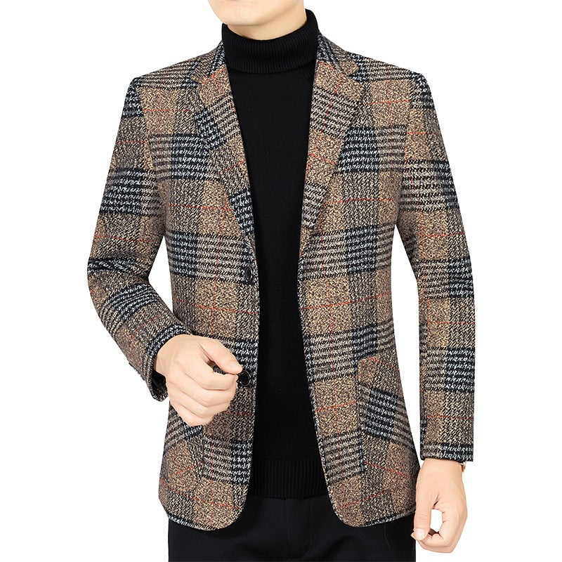 Herren Sakko mit Glencheckmuster schlanke Schnittführung und Zweiknopf-Silhouette Shop Nory