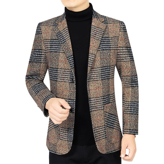 Herren Sakko mit Glencheckmuster schlanke Schnittführung und Zweiknopf-Silhouette Shop Nory
