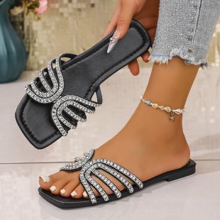 Damen Glänzende Riemchen-Sandalen mit Funkelelementen