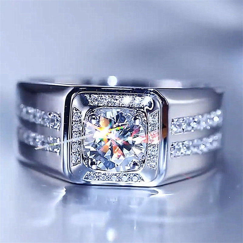 Damen Schmuckring mit quadratischem Design und funkelnden Akzenten Shop Nory