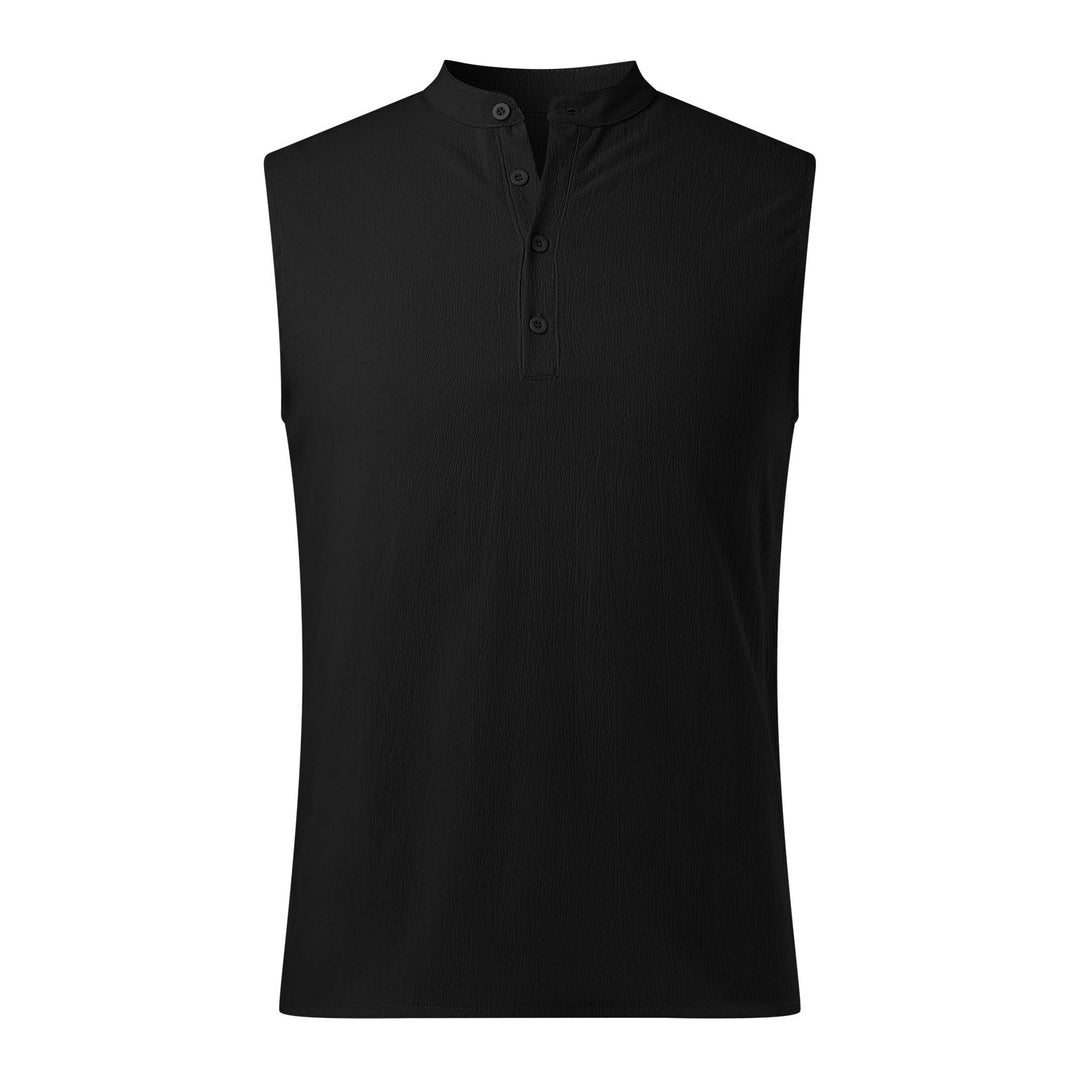 Herren Ärmelloses Henley-Shirt aus atmungsaktivem und leichtem Material
