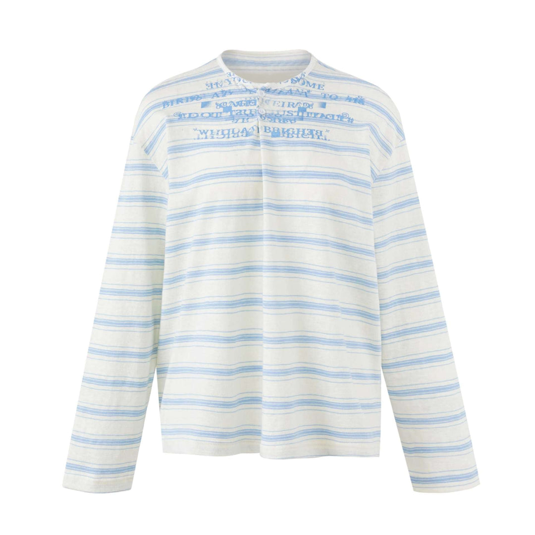 Damen Gestreiftes Langarm-Henleyshirt aus leichter Baumwollmischung Shop Nory