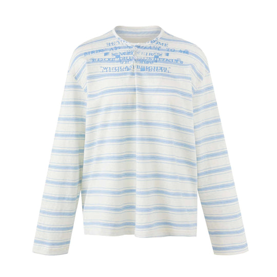 Damen Gestreiftes Langarm-Henleyshirt aus leichter Baumwollmischung Shop Nory