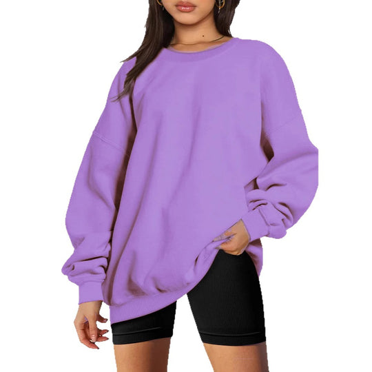 Damen nan extralanger Oversize-Sweatpullover mit Ballonärmeln, geripptem Saum und angerauter Innenseite Shop Nory