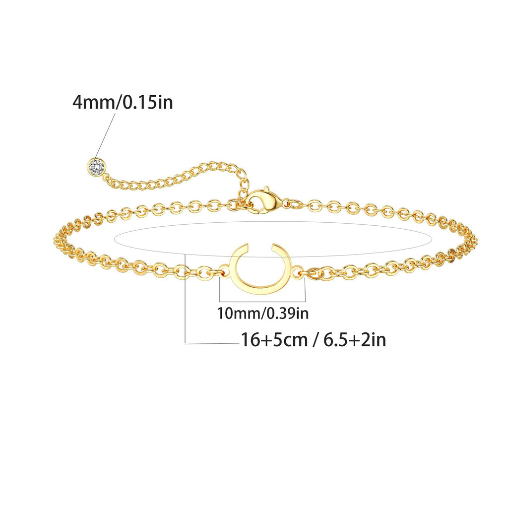 Damen Fußkettchen mit personalisiertem Anfangsbuchstaben und funkelndem Zirkonia-Detail Shop Nory
