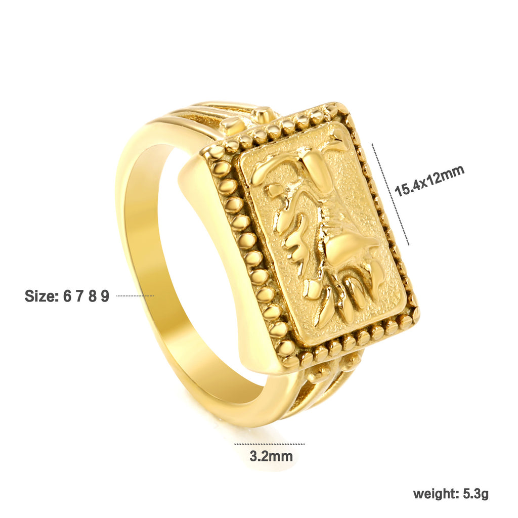 Damen Ring mit kunstvollem Skorpion-Motiv und hochwertiger Goldbeschichtung Shop Nory