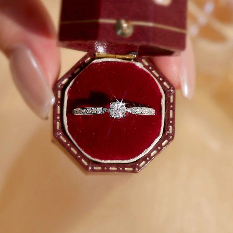 Damen eleganter Zirkonia Solitärring mit filigraner Fassung Shop Nory