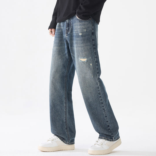 Herren Locker geschnittene Baggy-Jeans aus robustem Denim mit Distressed-Details Shop Nory