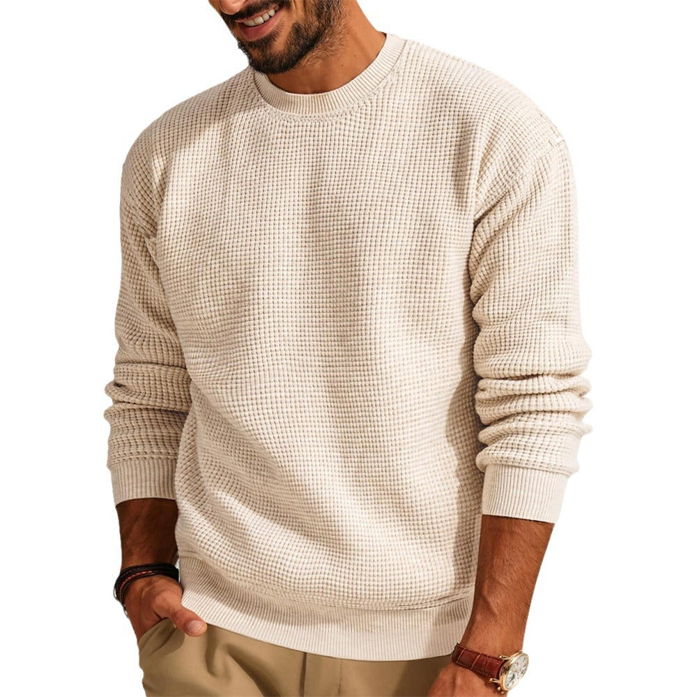 Herren Strukturierter Sweatshirt mit Rundhalsausschnitt