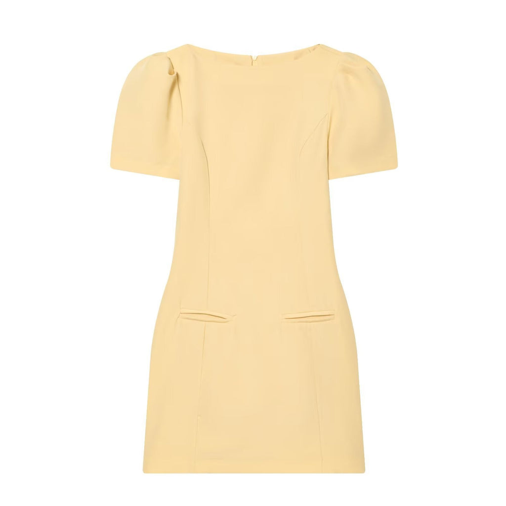Damenkleid mit Puffärmeln und tailliertem Schnitt