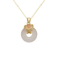 Damen Anhänger-Halskette mit kunstvollem Blumenmotiv und eleganter Goldverzierung Shop Nory