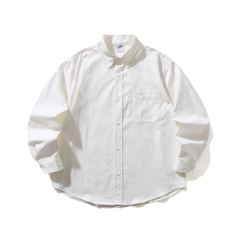 Unisex Oversize-Hemd mit Button-Down-Kragen, Brusttasche und gerundetem Saum Shop Nory