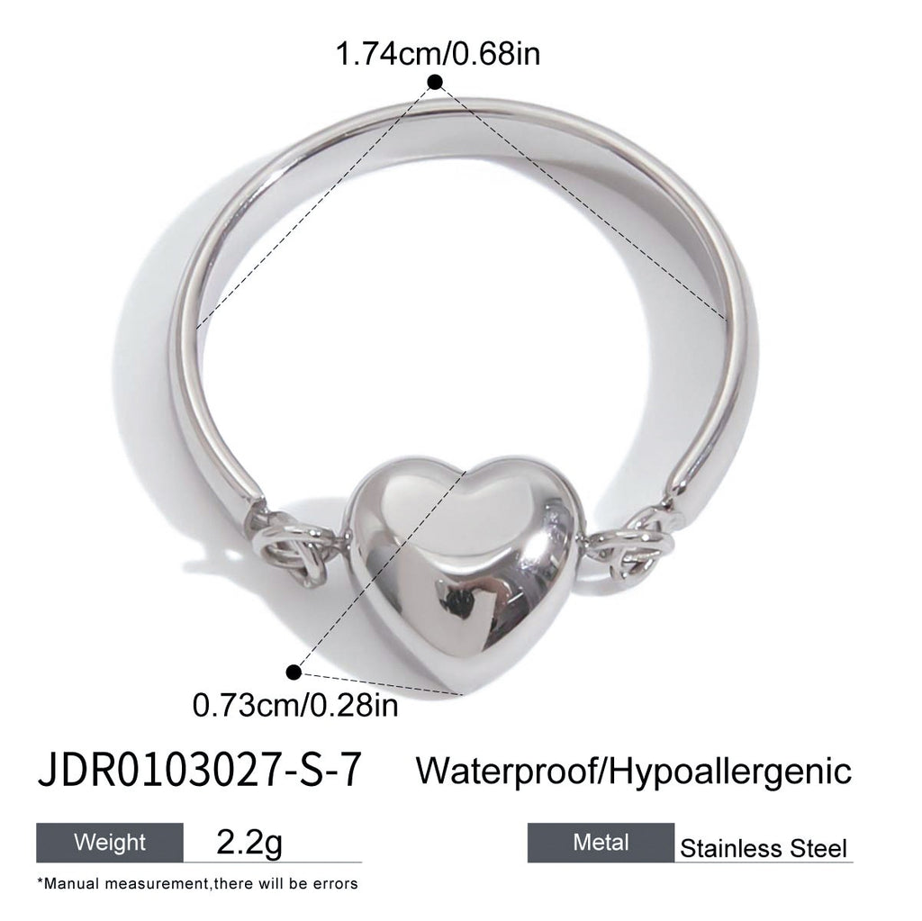 Damen Offenes Herzarmband aus hypoallergenem Edelstahl Shop Nory