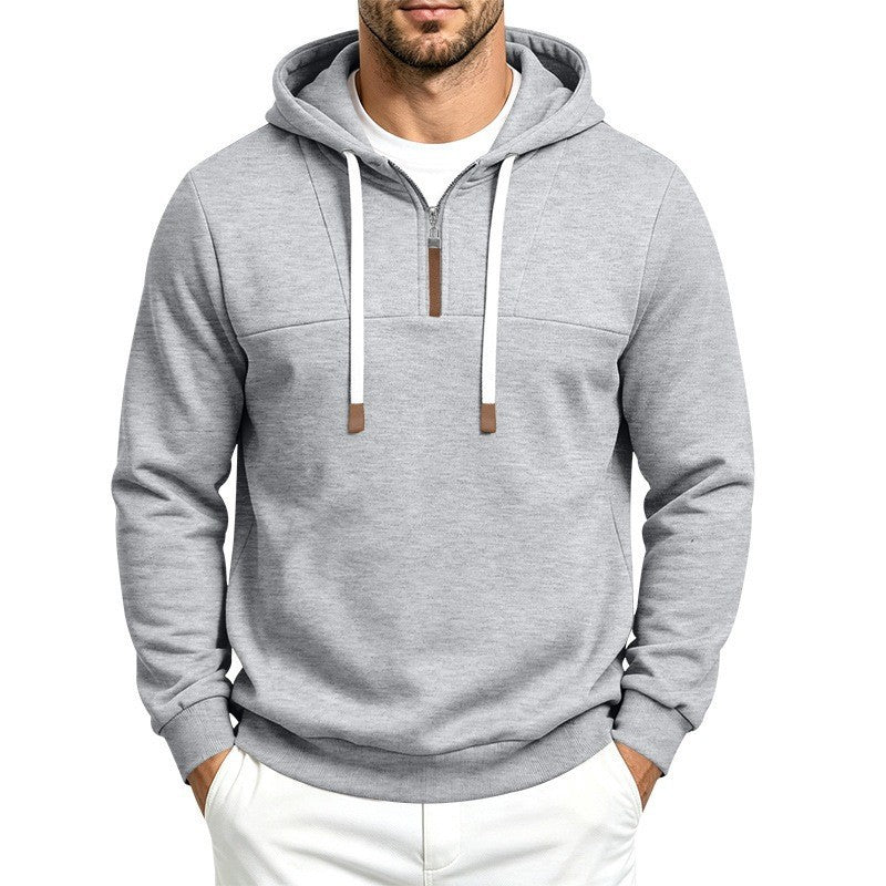 Herren Moderner Halbzip-Hoodie aus French Terry mit Zierriegel und Kordelzug Shop Nory