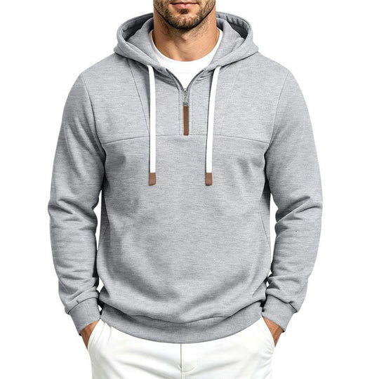 Herren Moderner Halbzip-Hoodie aus French Terry mit Zierriegel und Kordelzug Shop Nory