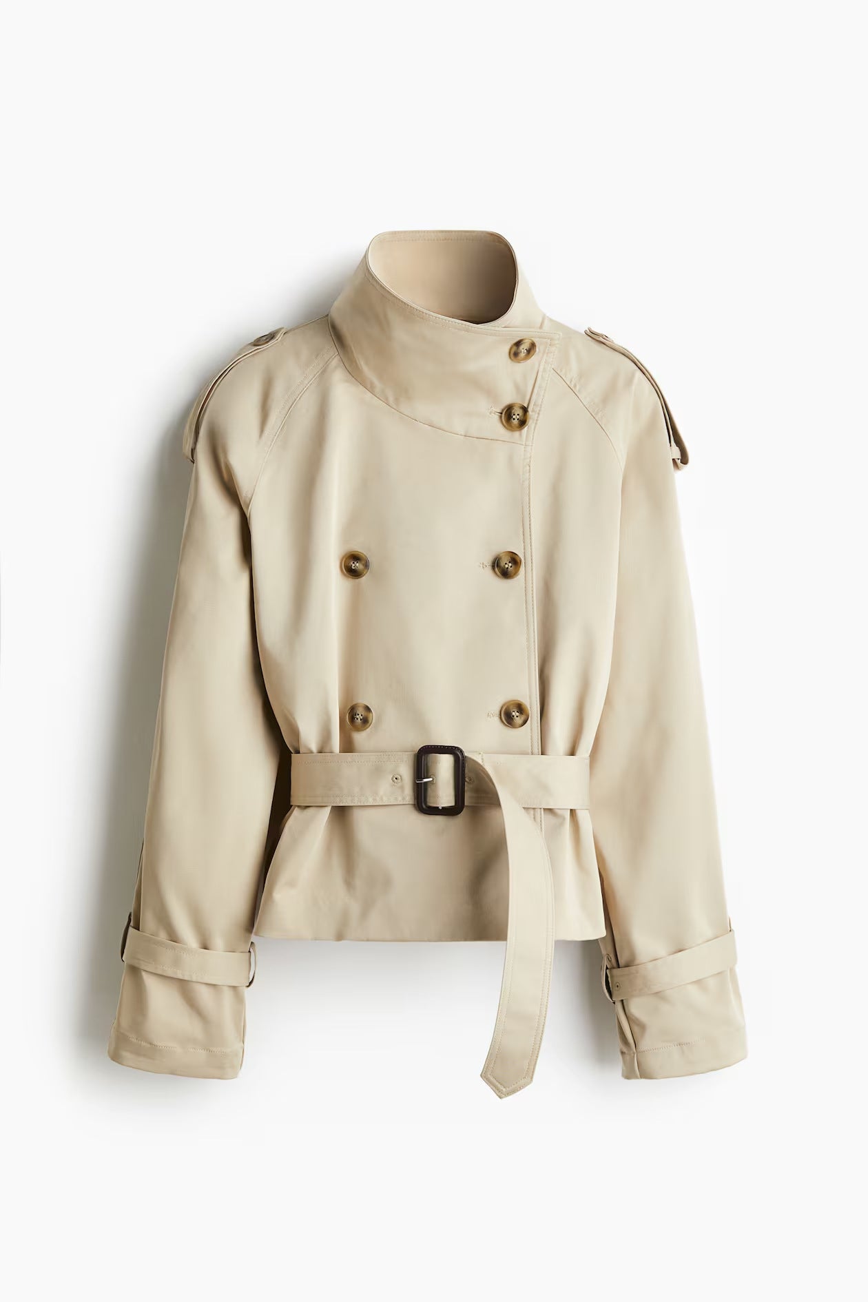 Damen modische Trenchjacke mit Gürtel und doppelter Knopfaiusschnitt ShopNory