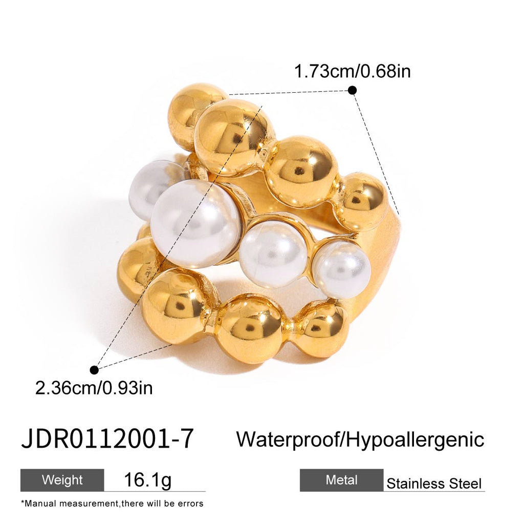 Damen Offener Ring mit kunstvollem Design aus hypoallergenem Edelstahl Shop Nory