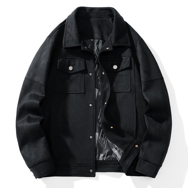 Herren Wildlederoptik Truckerjacke mit gesteppter Innenfütterung und Pattentaschen Shop Nory