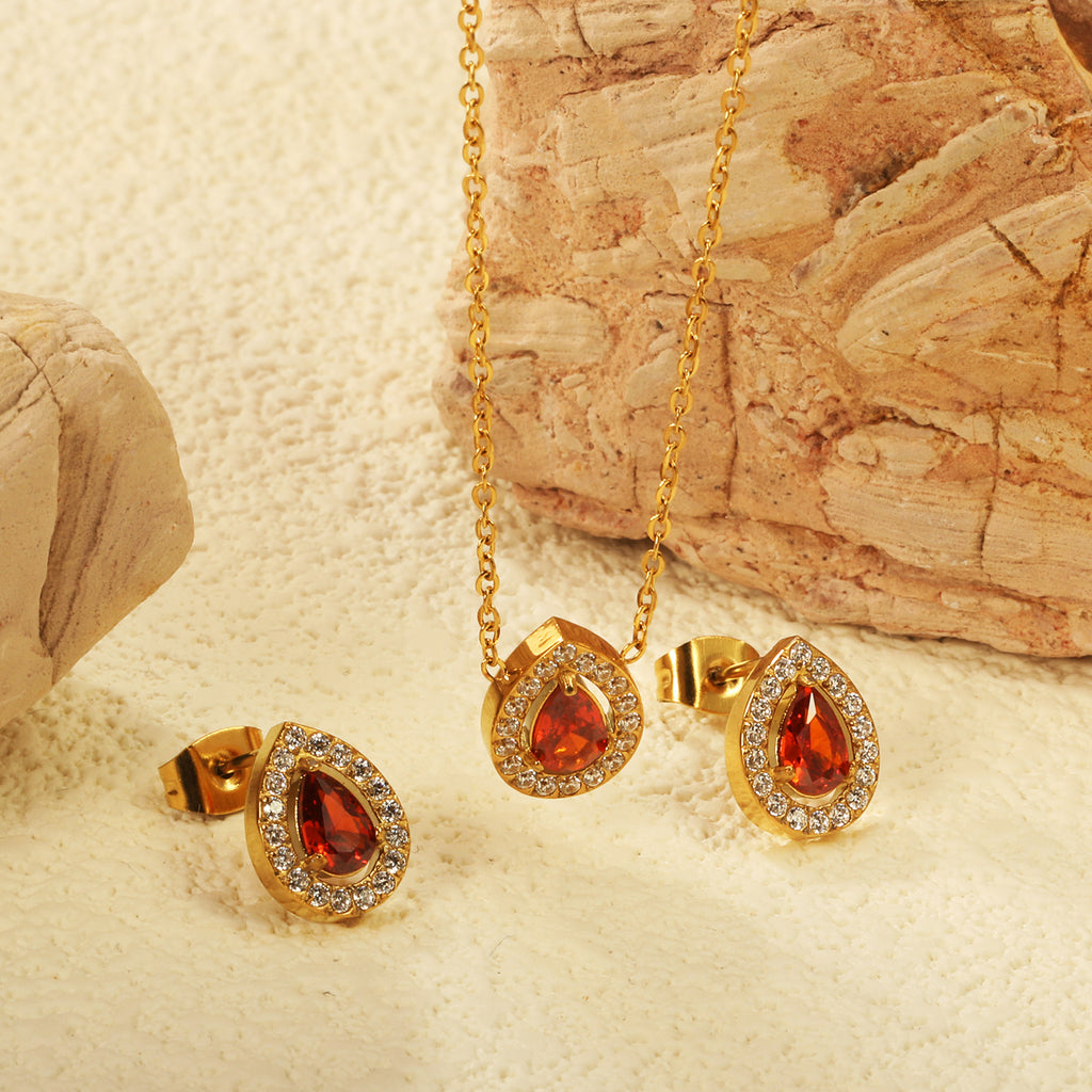 Damen Schmuckset mit elegantem Anhänger und passenden Ohrsteckern Shop Nory