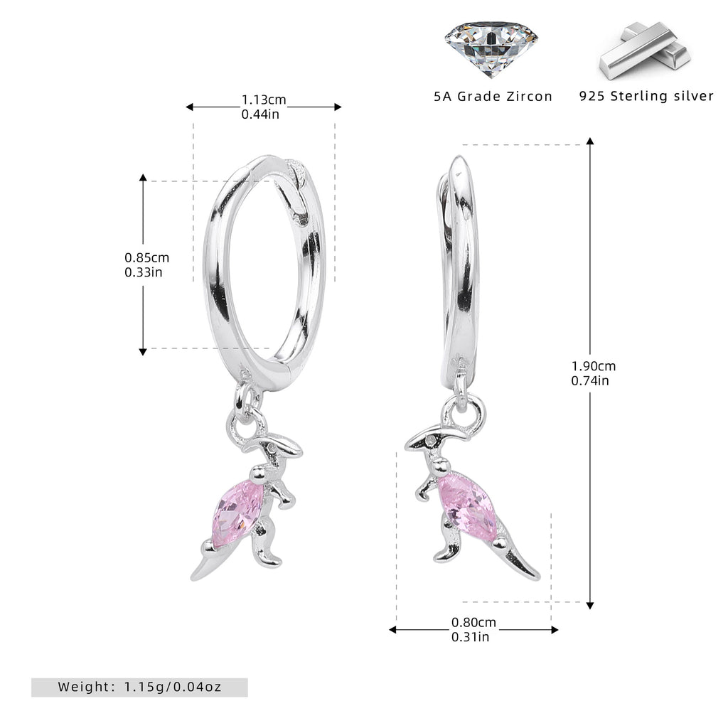 Damen Ohrringe im kreativen Känguru-Design aus 925 Sterling Silber Shop Nory