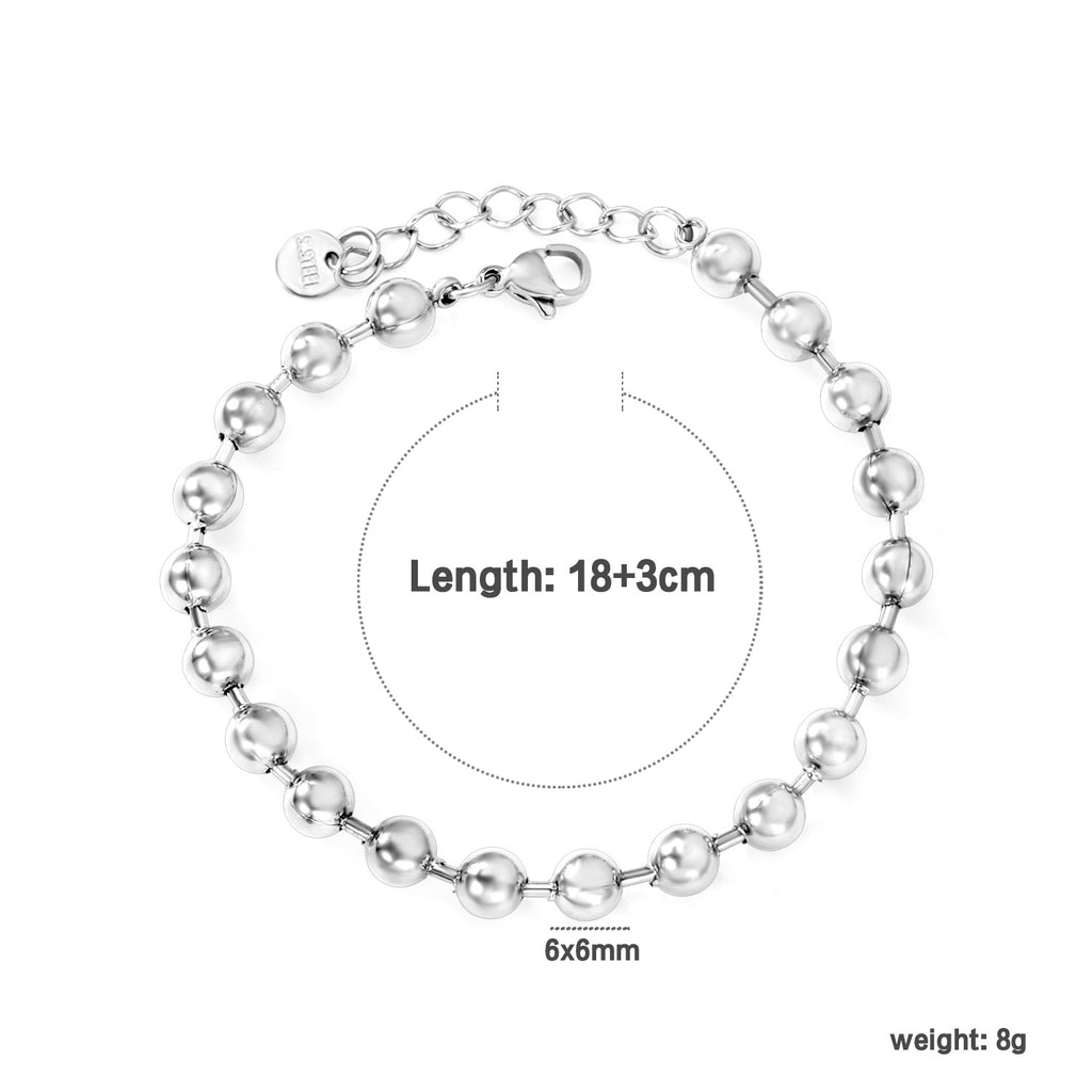 Damen Zart glänzendes Armband mit eleganten Kugel-Design Shop Nory