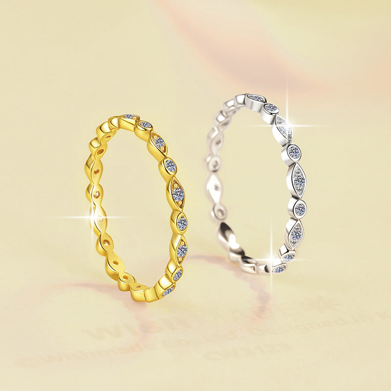 Damen zierlicher Zirkonia-Ring mit elegantem Wellenmuster Shop Nory