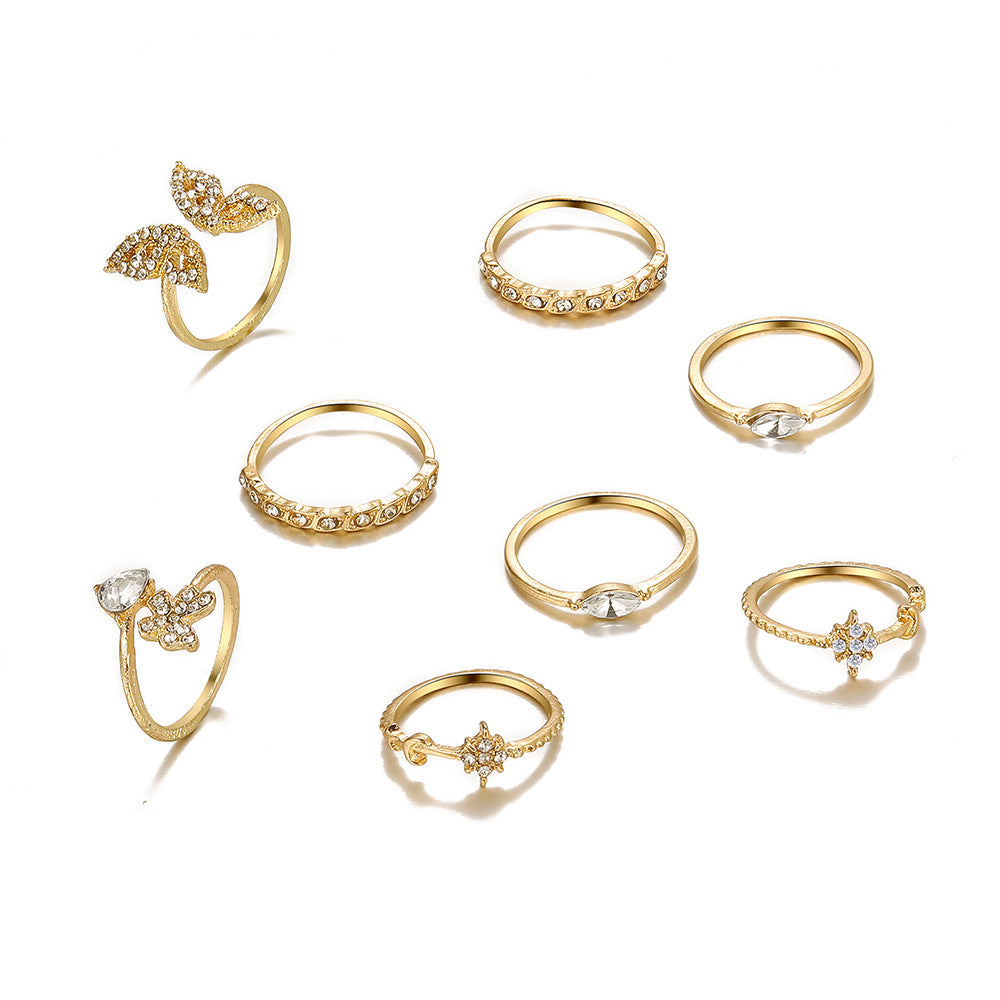 Damen Ring-Set mit funkelnden Zirkonia und kunstvollem Design Shop Nory