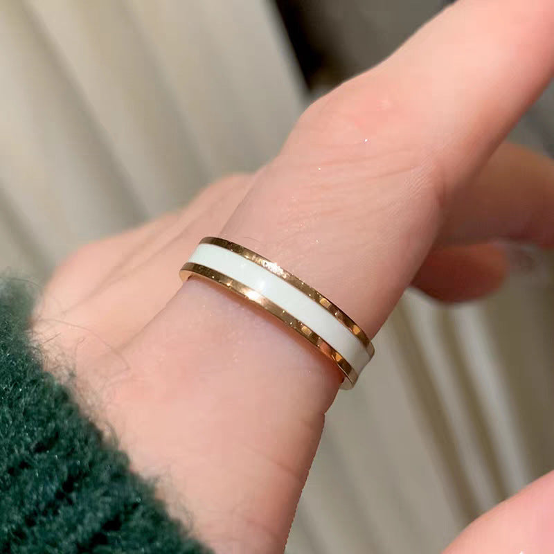 Frauen Moderne Dual-gestreifte Trauring Ring Shop Nory
