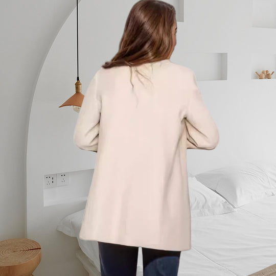 Damen Doppelreihiger Langmantel mit Stehkragen und Zierknöpfen Shop Nory