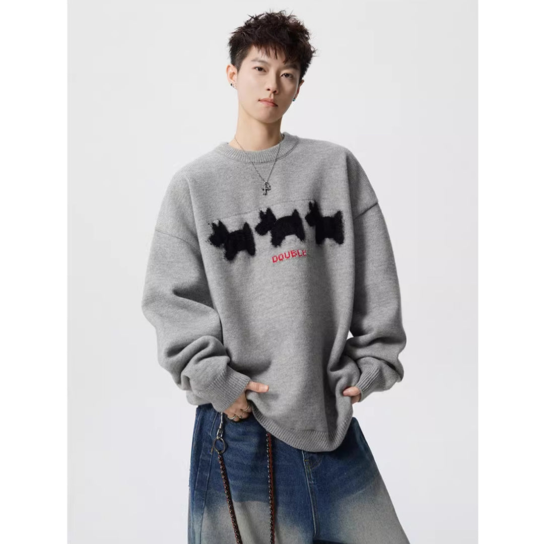 Unisex Verspielter Grobstrickpullover mit Tiermotiv Shop Nory