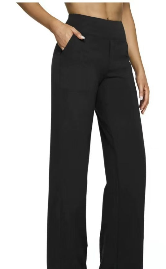 Damen Weit geschnittene Komfort-Hose mit elastischem Bund und praktischen Taschen
