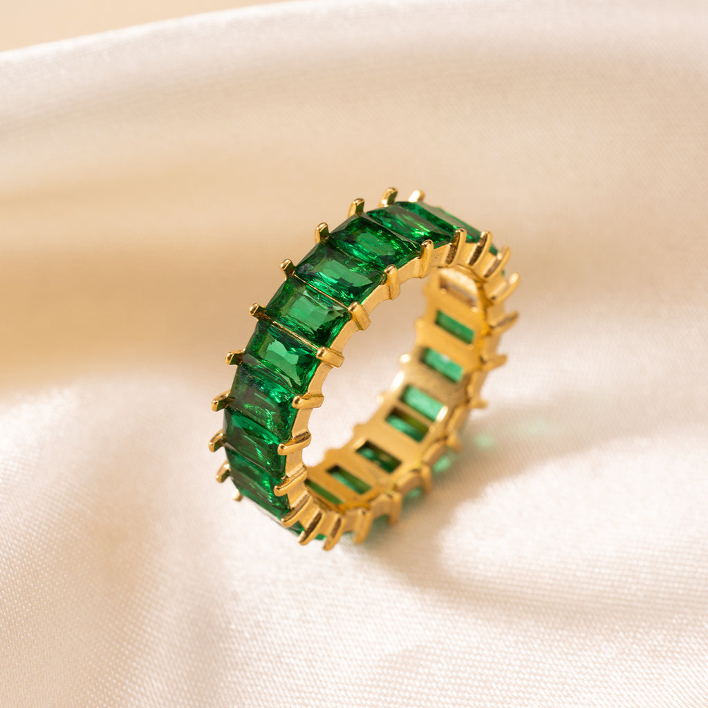 Damen Zarter Ring mit pinken Kristallen Shop Nory