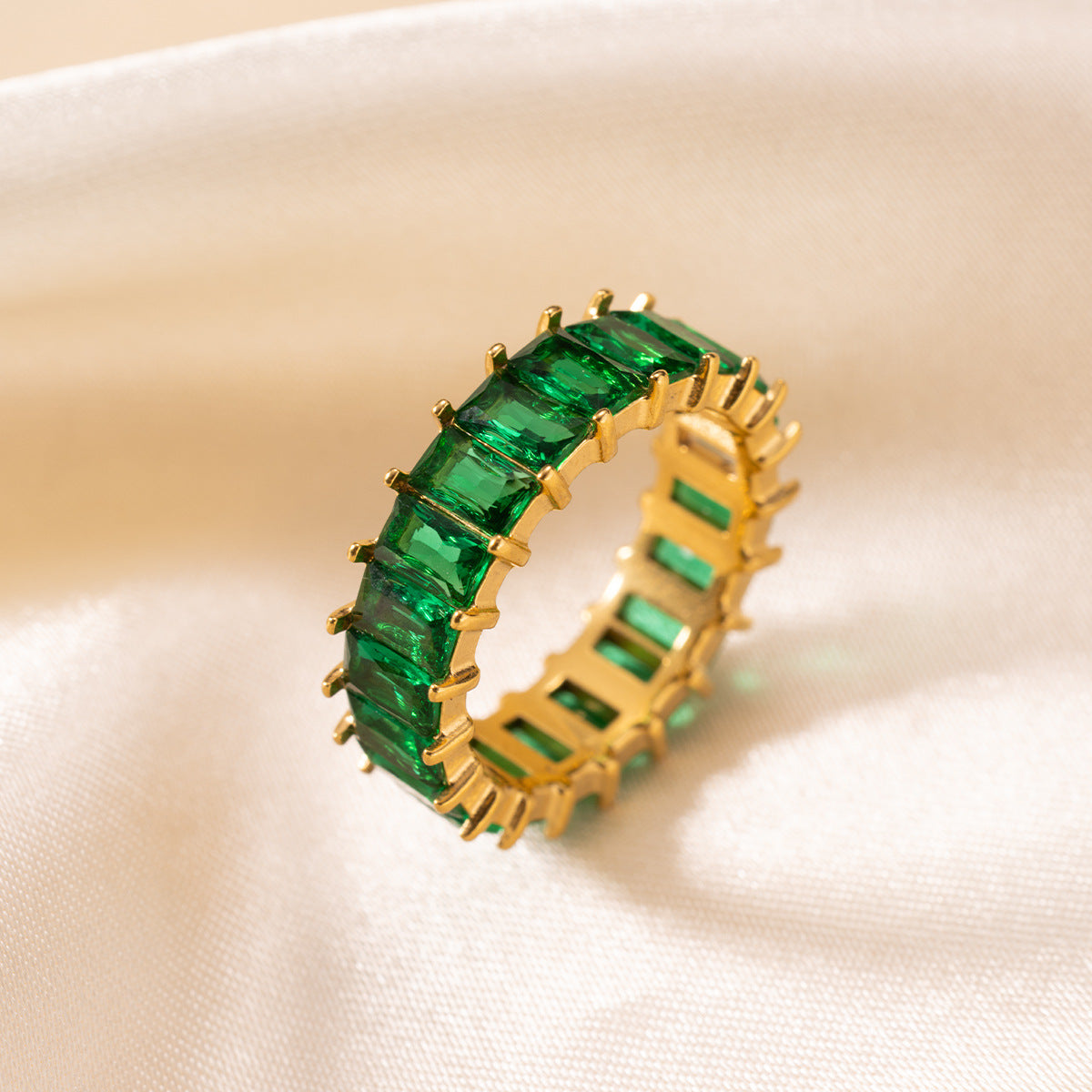 Damen Zarter Ring mit pinken Kristallen Shop Nory