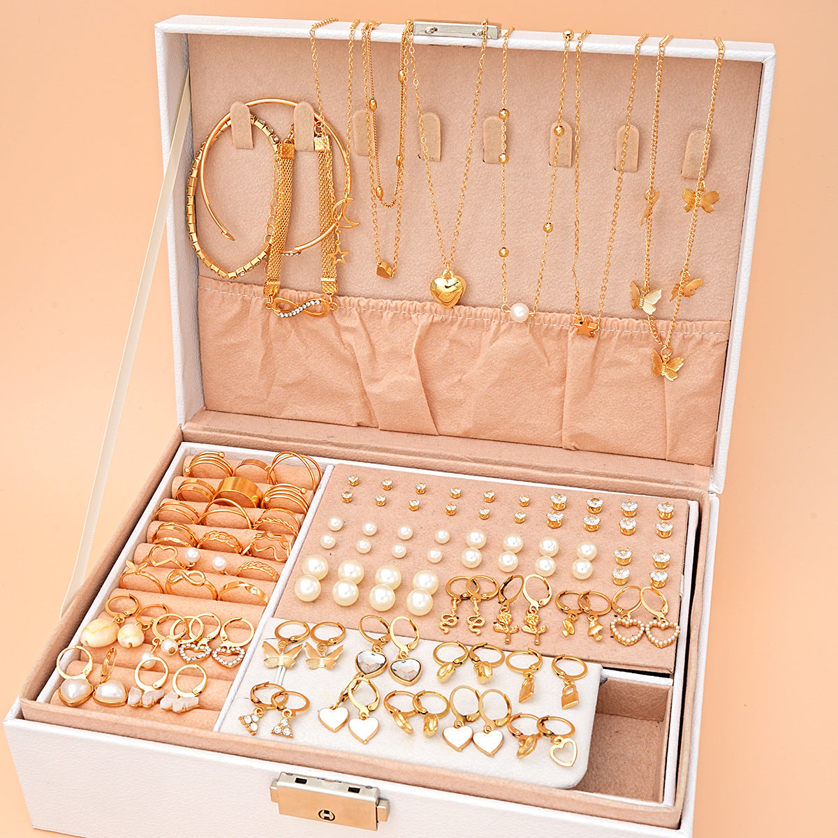 Damen Schmuckset mit vielseitigen Anhängern und elegantem Kettenaufbewahrung Shop Nory