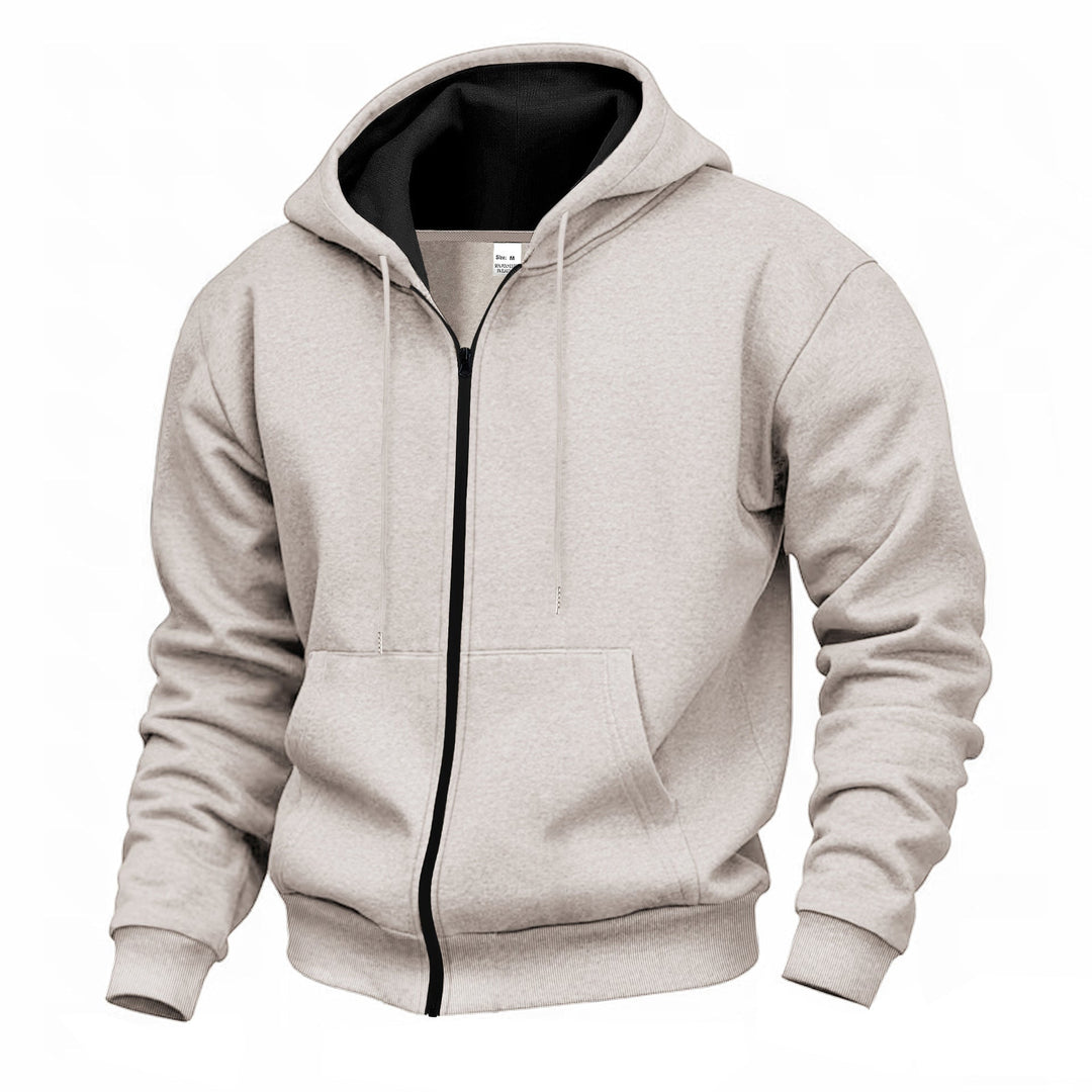 Herren Premium Kapuzenjacke mit durchgehendem Reißverschluss und weichem Fleece-Futter