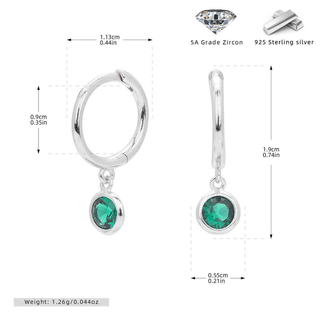 Damen Ohrhänger mit Smoky Zirkon-Anhängern aus hochwertigem 925 Sterling Silber Shop Nory