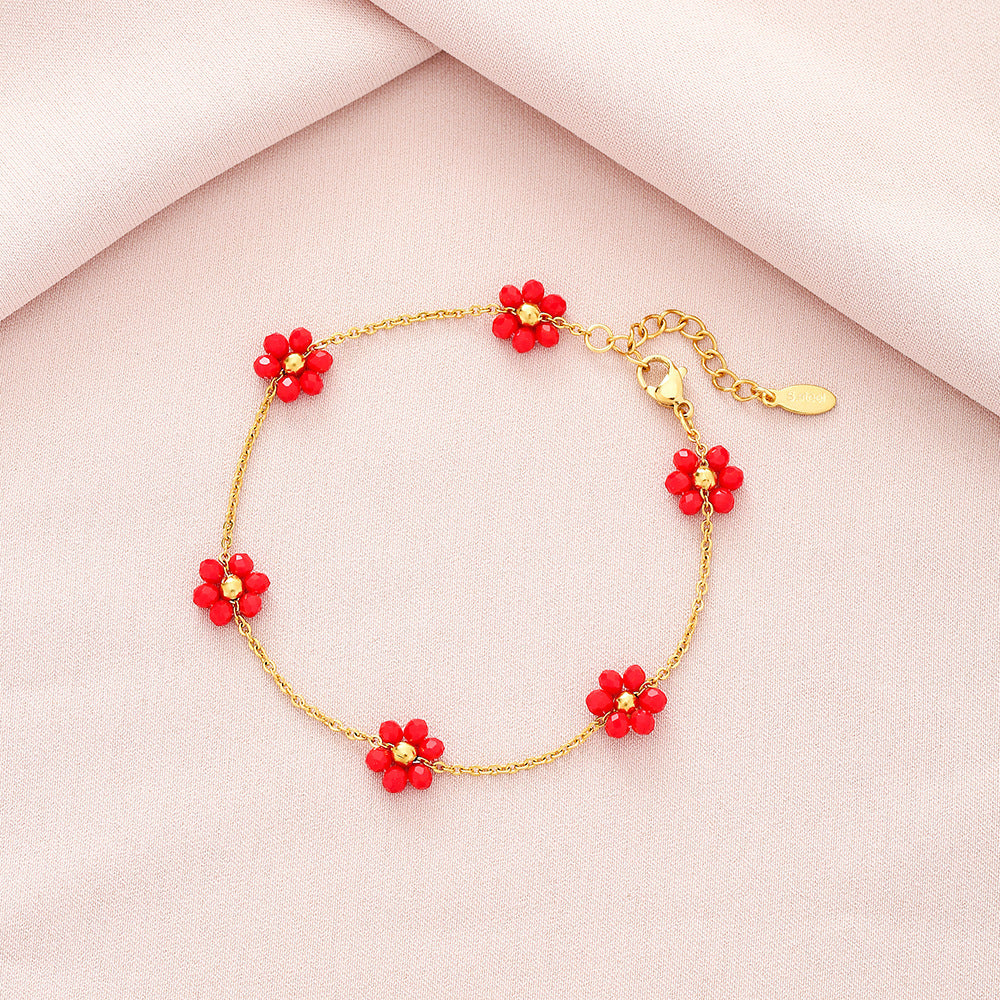 Damen zarte Halskette mit floralen Akzenten und goldfarbener Kettengestaltung Shop Nory
