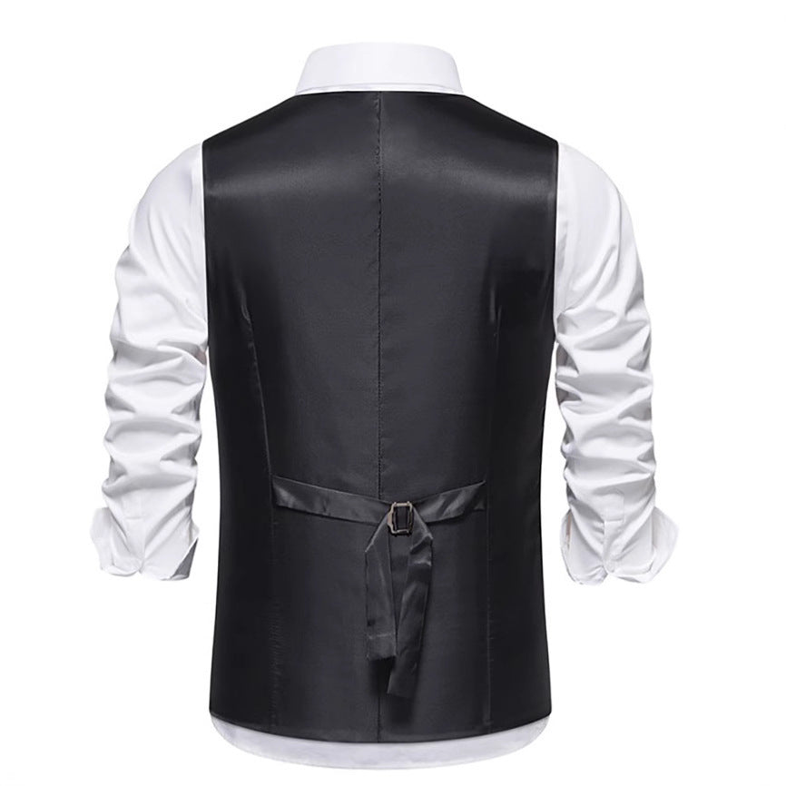 Herren elegante Doppelreiher-Weste im strukturierten Design