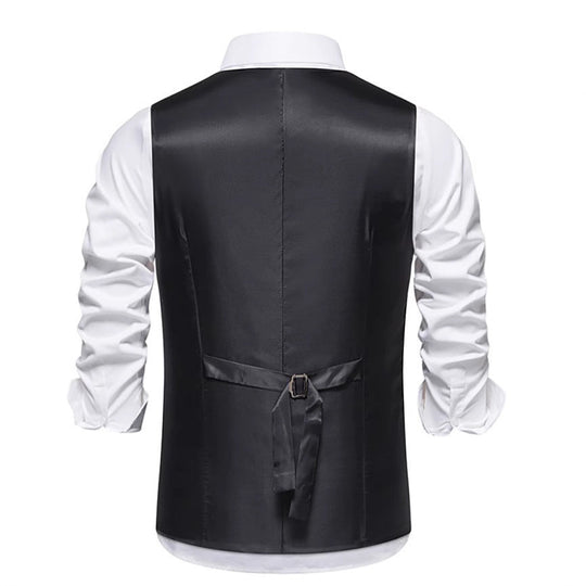 Herren elegante Doppelreiher-Weste im strukturierten Design