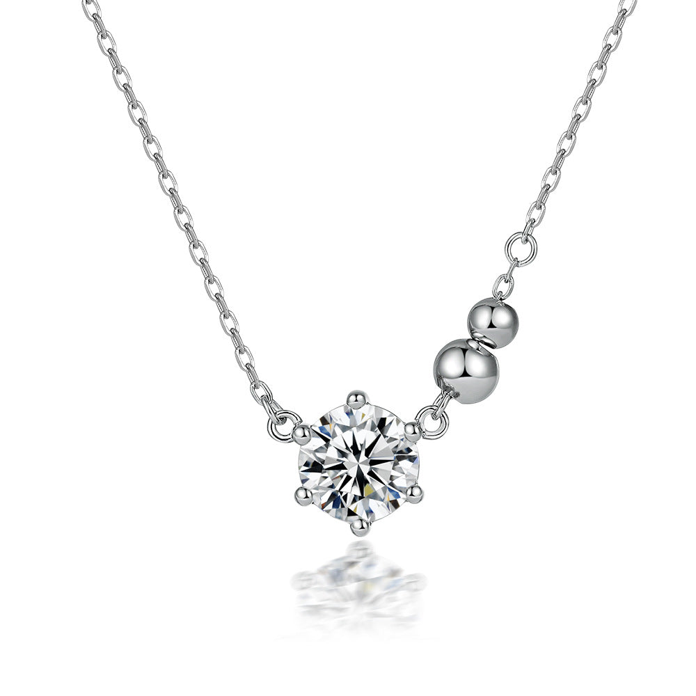 Damen Halskette mit funkelndem Zirkonia-Anhänger und eleganter Kettenstruktur Shop Nory
