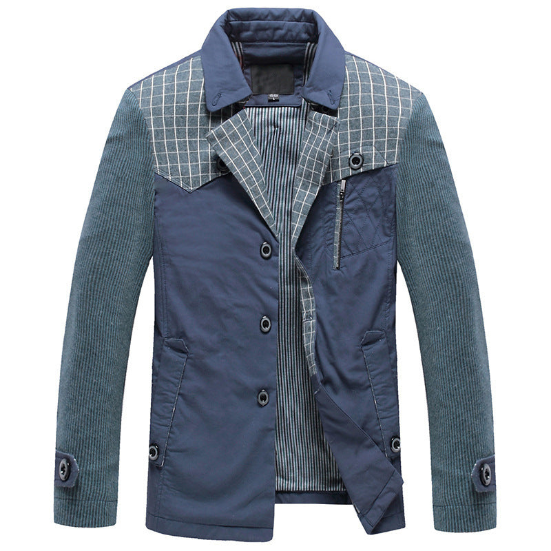 Herren Feldjacke mit Kontrast-Einsätzen und Brust-Reißverschlusstasche Shop Nory
